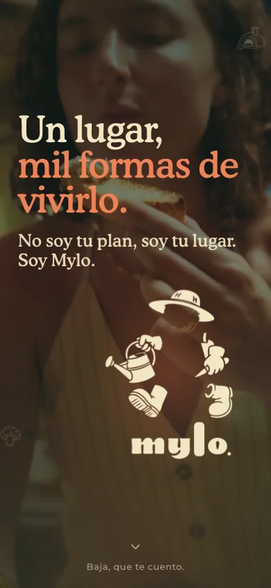 Landing de Mylo: hero «Un lugar, mil formas de vivirlo»